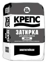 КРЕПС Затирка влагостойкая белая (20кг)