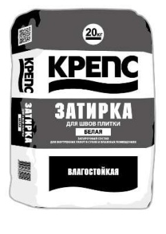 КРЕПС Затирка влагостойкая белая (20кг)