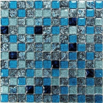 Satin Blue Мозаика стеклянная Satin Blue 23х23х8