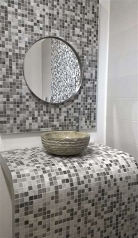 Стеклянная мозаика Graphic Riviere Gris Decor 31.6x31.6 Mosavit