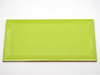 Biselado Pistacho Brillo 10x20 Dar Ceramics
