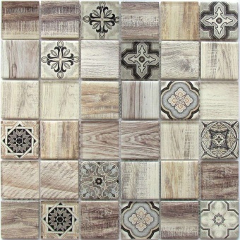 Rabat Beige Мозаика стеклянная Rabat Beige 48х48х6