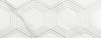 Decor Hexa White Matt 25x65 (24,5x64,5 толщина 6 мм) - Azulev 