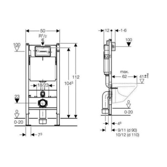 Инсталляция для унитаза Geberit Duofix UP320 111.300.00.5