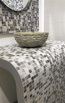 Стеклянная мозаика Graphic Riviere Gris Decor 31.6x31.6 Mosavit