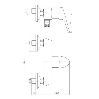 Смеситель для душа Aquanet Round Handle SD90707