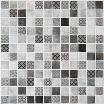 Стеклянная мозаика Graphic Riviere Gris Decor 31.6x31.6 Mosavit