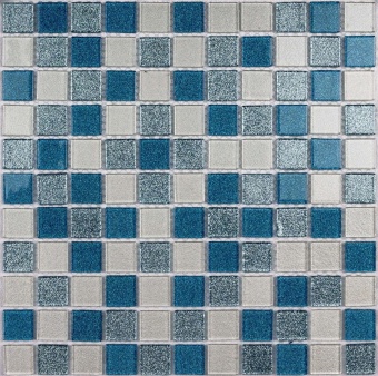 Shine Blue Мозаика стеклянная Shine Blue 25х25х4