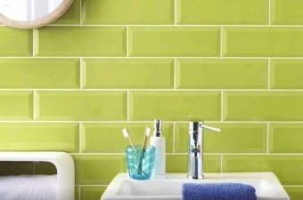 Biselado Pistacho Brillo 10x20 Dar Ceramics